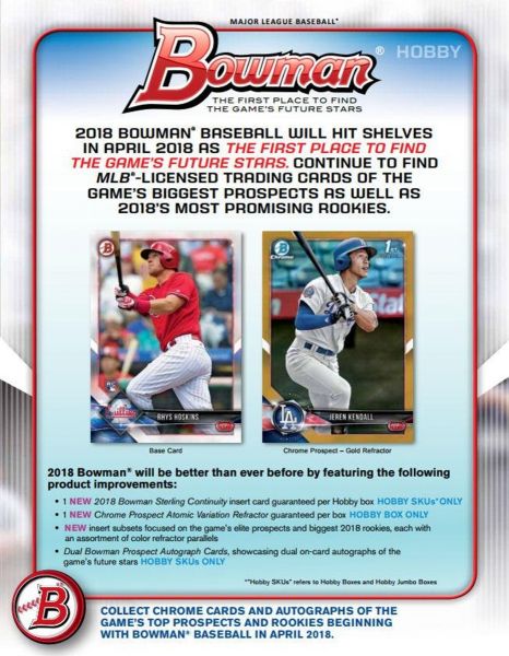 2018 Bowman Baseball Jumbo HTA (Box)