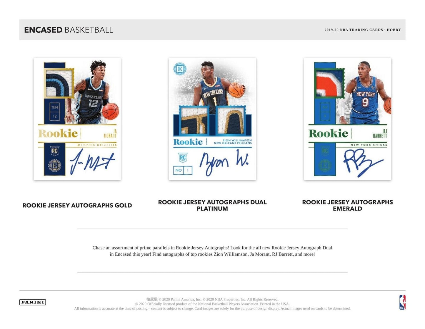2019-20 Panini Encased FOTL 1st off the Line Basketball Hobby (Box)