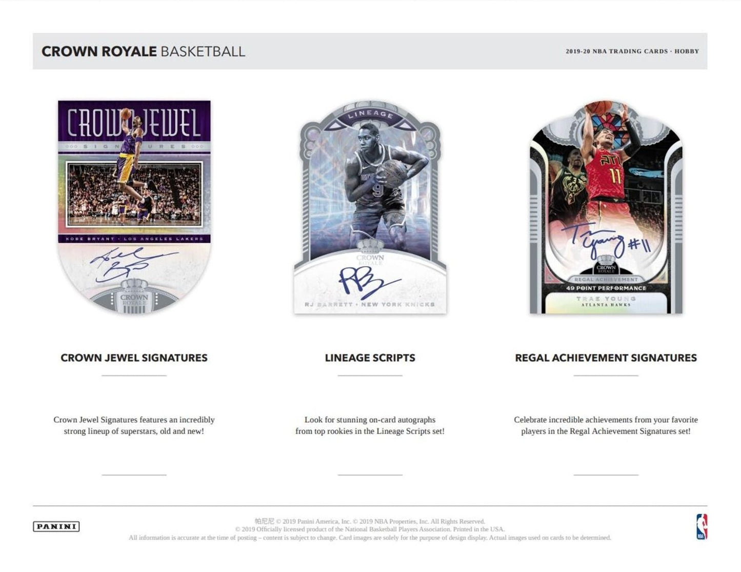 2019-20 Panini Crown Royale Basketball Hobby (Box)