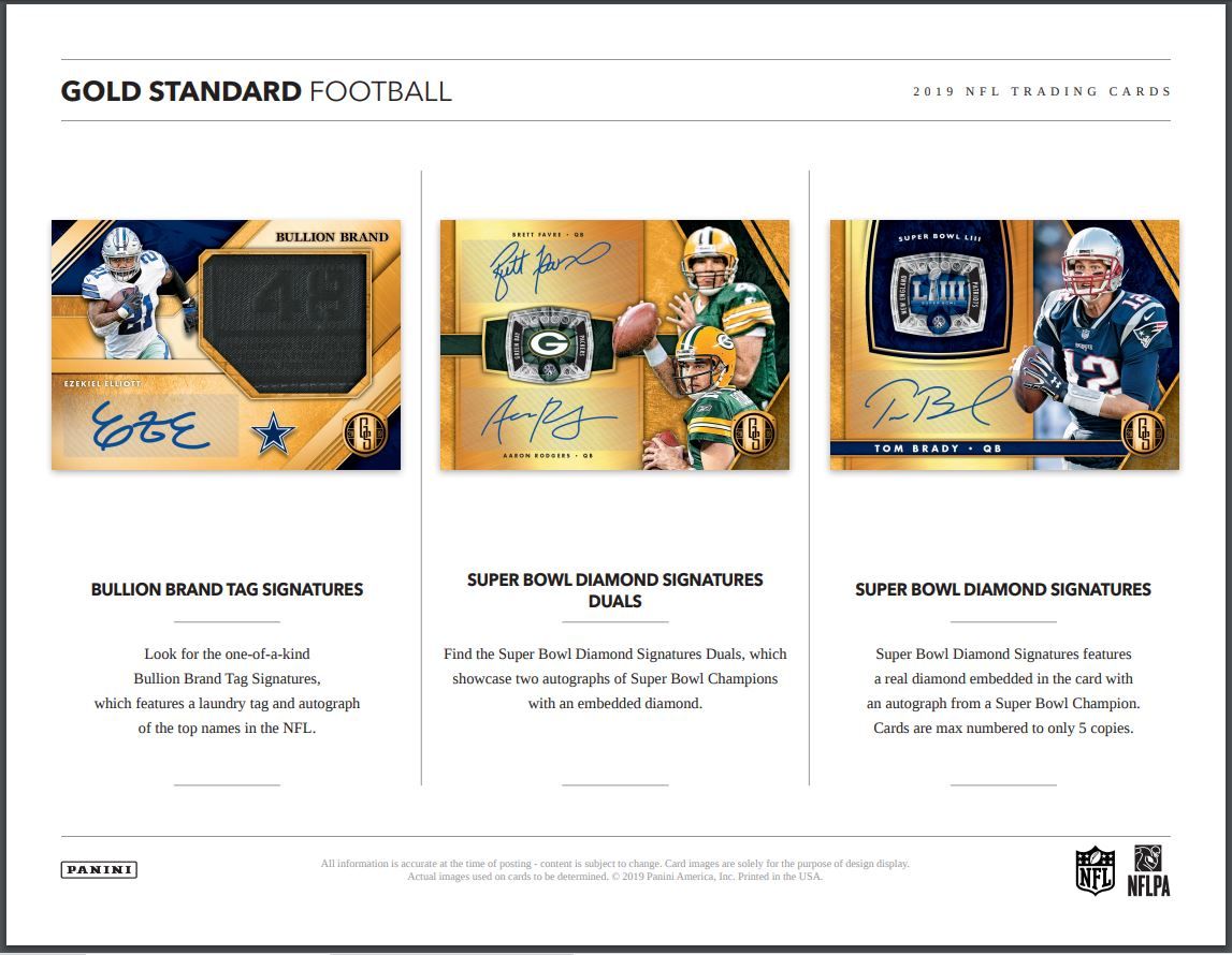 2019 Panini Gold Standard FOTL 1st Of The Line Football Hobby (Box)
