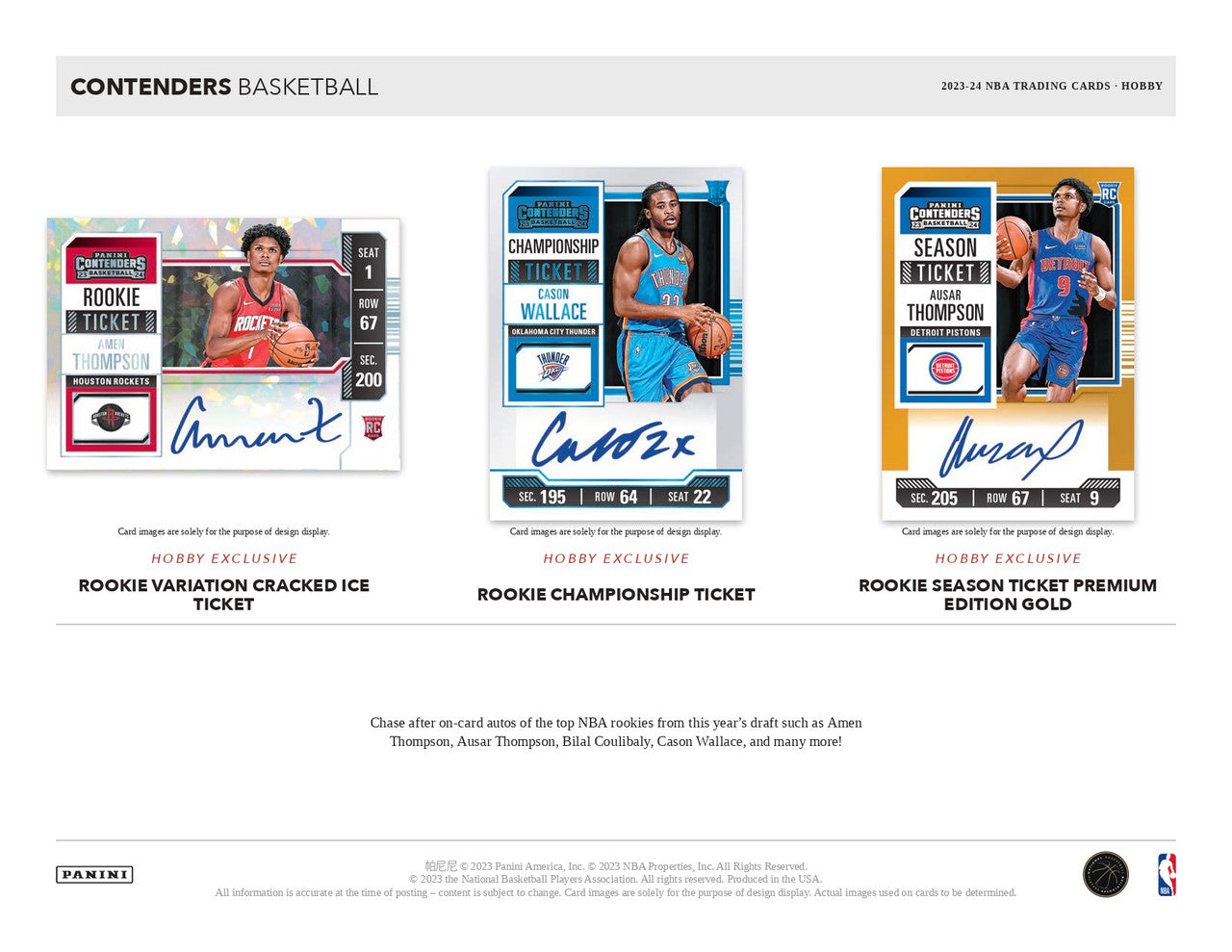 2023-24 PANINI CONTENDERS BASKETBALL HOBBY (BOX)