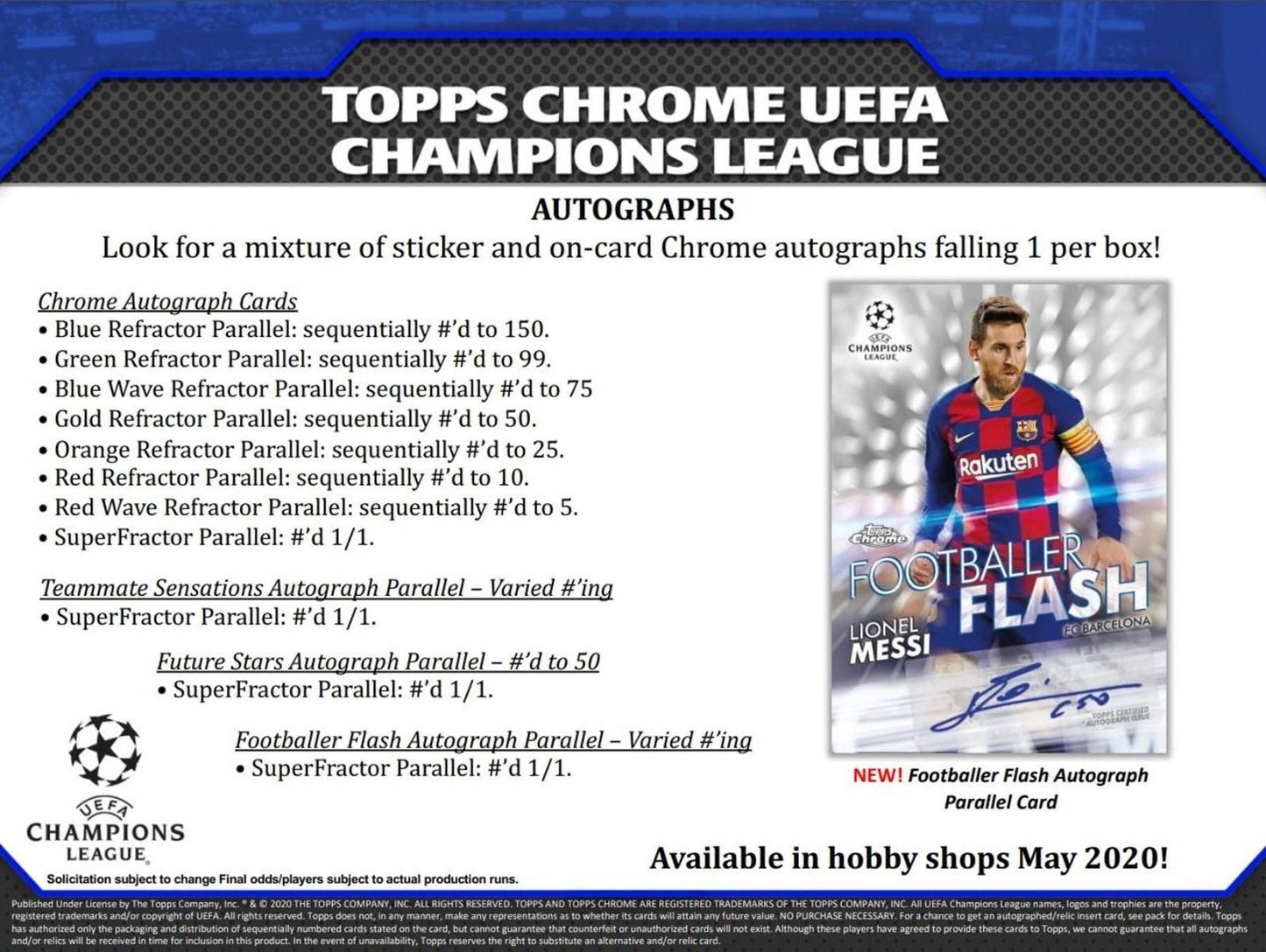 2019-20 Topps Chrome UEFA Champions Soccer Hobby (Box)