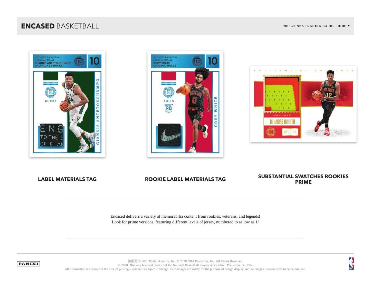 2019-20 Panini Encased FOTL 1st off the Line Basketball Hobby (Box)