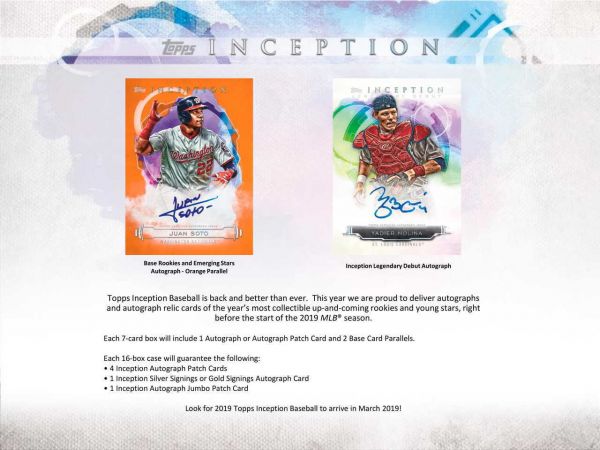 2019 Topps Inception Baseball Hobby (Box)