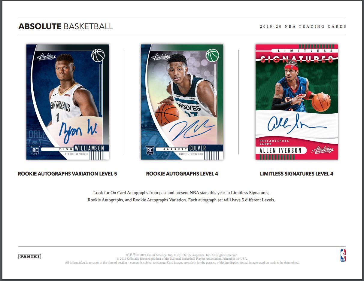 2019-20 Panini Absolute Memorabilia Basketball Hobby (Box)