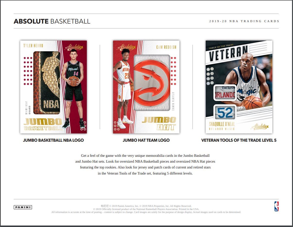 2019-20 Panini Absolute Memorabilia Basketball Hobby (Box)