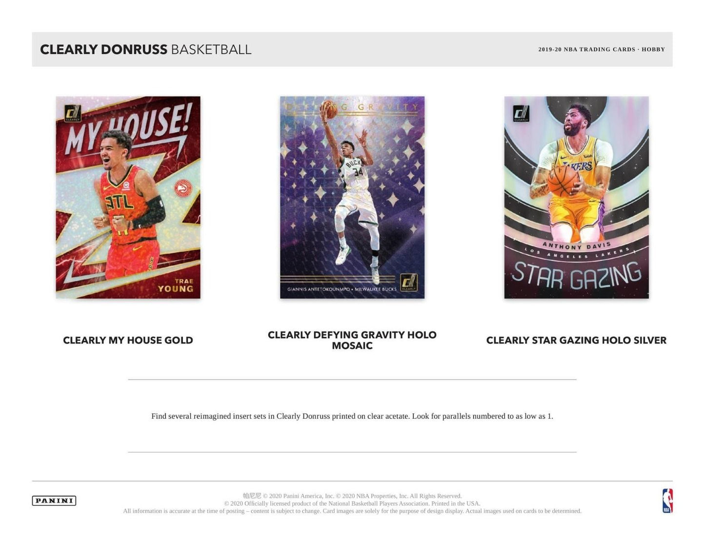 2019-20 Panini Clearly Donruss Basketball Hobby (Box)